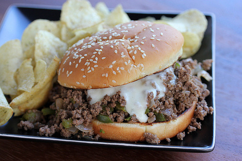 yummyinmytumbly:  Philly Cheese Steak Sloppy Joes 