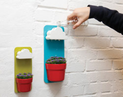 littlealienproducts:  Raining Cloud Flower Pot, the gentle effect of raindrops is less stressful for the plant than having a torrent of water poured on it from a cup.  