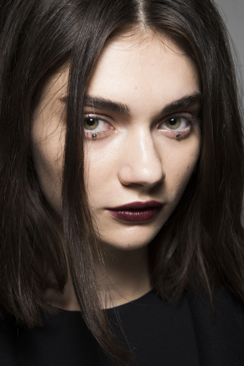 oncethingslookup:  Antonina Vasylchenko backstage at MSGM Fall 2014 RTW