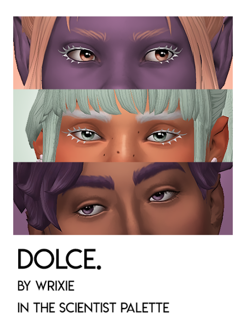 dolce eyes by @wrixieinfo: 28 nondefault swatches in serindipitysims&rsquo; scientist palette di