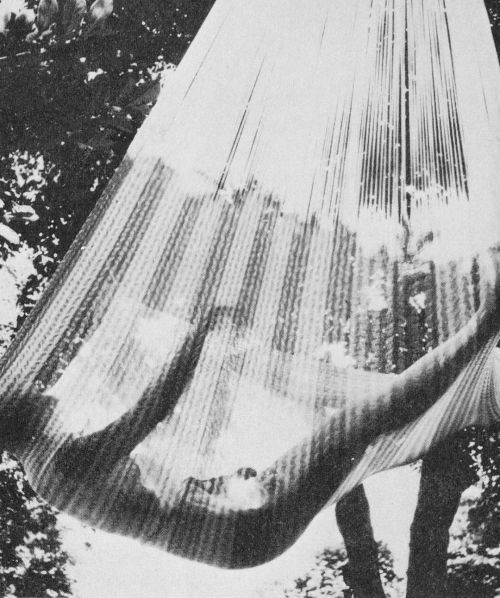 equatorjournal:  Always back into a Mayan hammock and sit down in it.  From “How to make your own hammock and lie in it” by Denison Andrews, 1973.https://www.instagram.com/p/Cj0wa3RNFJe/?igshid=NGJjMDIxMWI=