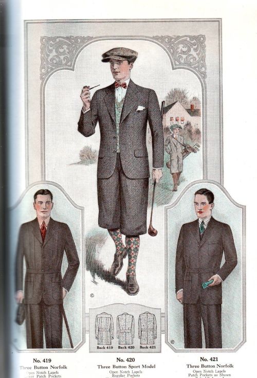 kittyinva:  Kittyinva: 1927 menswear from the “Barton Men’s Tailoring” catalog.