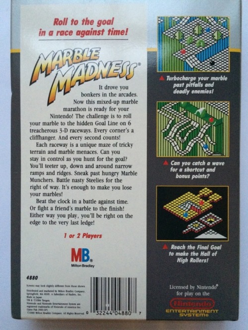 I didn’t have any super-uncommon NES games, but everyone has Mario so I skipped ahead to Marble Madn