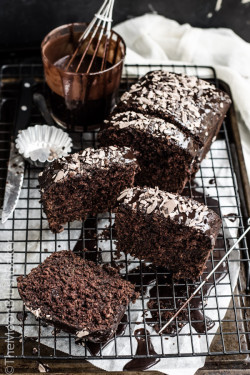 fullcravings:Quadruple Milo Glazed Loaf Cake