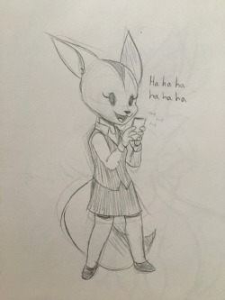 mofetafrombrooklyn:‪Impromptu sketch of one of my favorite characters from Aggretsuko, Fenneko!‬ X3