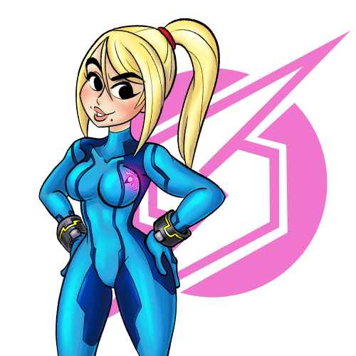 lazuliro:  Painted yesterday’s sketch- Zero Suit Samus As a bonus I added her logo by itself :p   <3 <3 <3