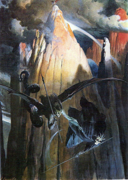 carga-de-agua:The Hell by José Segrelles Albert (1885-1969). Spanish artist.