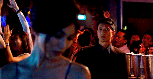 manny-jacinto:Gemma Chan as Astrid Young Teo and Harry Shum Jr. as Charlie Wu in Crazy Rich Asians (