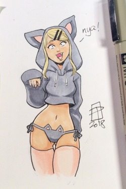 callmepo:  Another character from a fave manga - Shawtie in a hoodie Saya from Dagashi Kashi. KO-FI / TWITTER