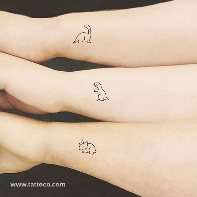 Loving these adorable dinosaur tattoos for brother and sister  matchingtattoos dinosaurs cutetattoos smal  Matching tattoos Dinasour  tattoo Dinosaur tattoos