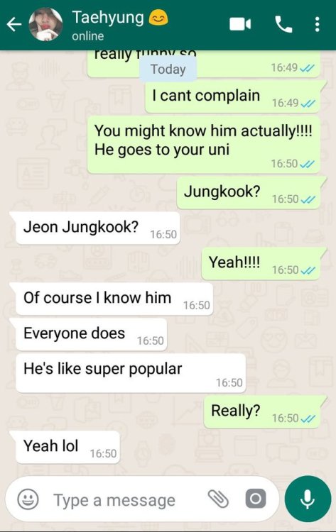 Catfish Jungkook is bored and makes a Tinder profile using Taehyung’s selfies. When he finds his cru