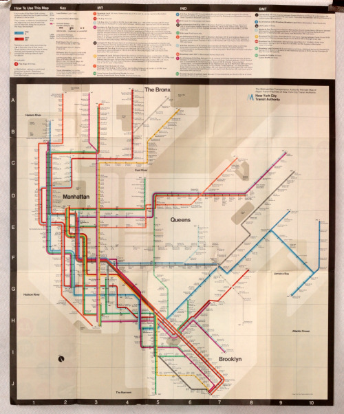 New York Subway Guide New York Transit Authority Classic design by Massimo Vignelli used from 1972-1