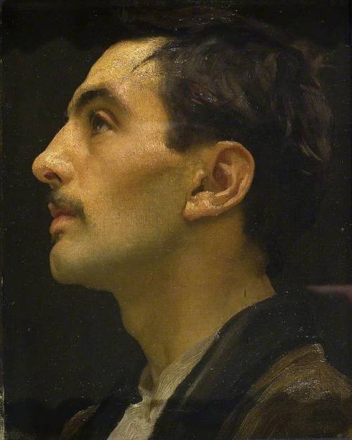   Frederic Lord Leighton (1830-1896) Head of an Italian Model, 1855  