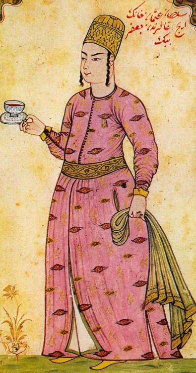 Saray hizmetçisi (waiter) by the Turkish miniaturist Abdulcelil Levni (d. 1732) at the Topkapı Palac