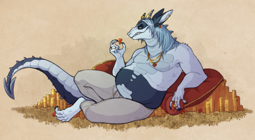 A dragony Hyden enjoying his hoard for @chocodile :)