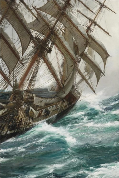 ltwilliammowett: Wind in the Rigging, by Montague Dawson (1895 - 1973)                              