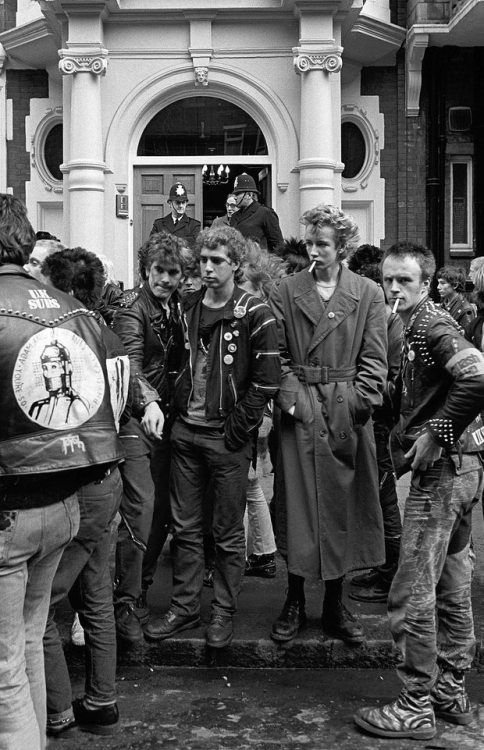 Punks at Sid Vicious’s Memorial March, London, 1979 by Janette Beckman