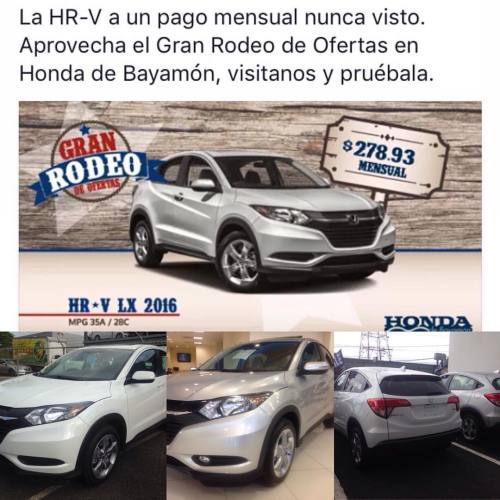 Honda HR-V 2016Varios Modelos a EscogerLlama al 787-249-6678...