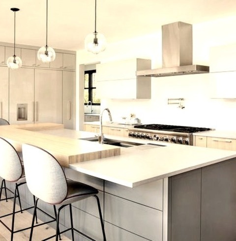 Contemporary Kitchen In DenverMid-sized Trendy L-shaped Medium Tone Wood Floor Enclosed Kitchen Photo
