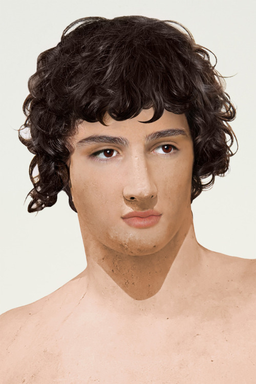 I tried to colorize the bust of Antinous and to add some human features to his adorable marble face.
