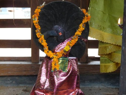 Deity in Kerala temple, some say that it is Mayadevi, mother of Buddha