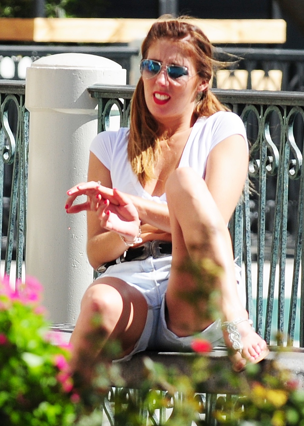 Too bad her shorts were so long.