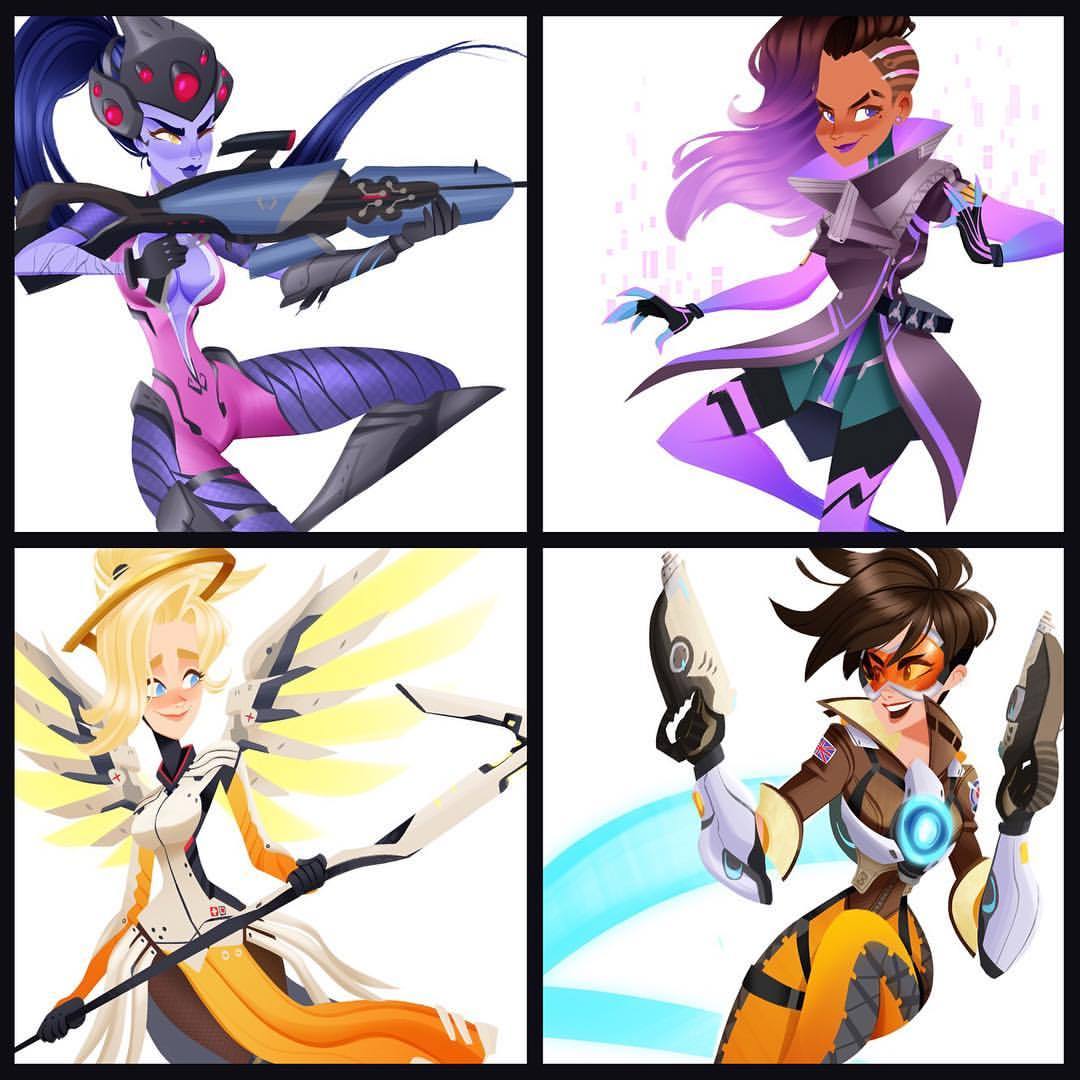 Here are the Four Overwatch Ladies that are part of my 130 Ladies project 