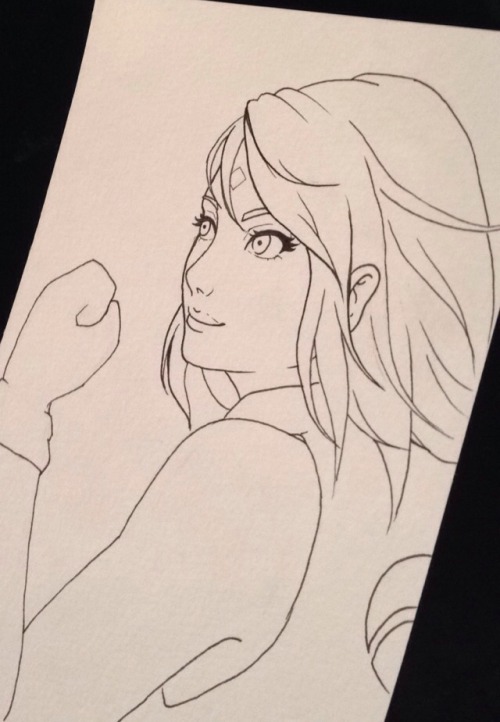 thegemcollector:  Started a fanart of Sakura. Can’t wait to color it! 