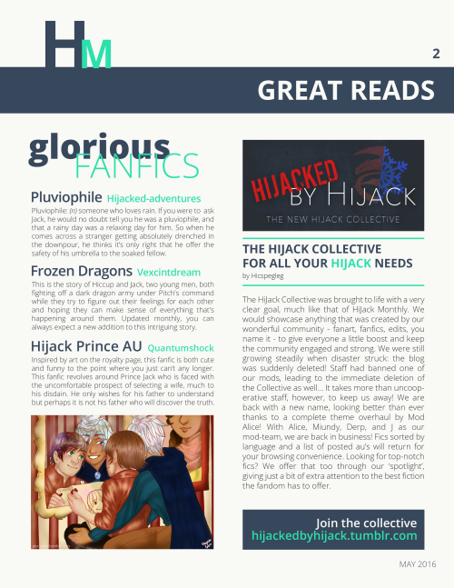 crisall:  Hijack Monthly: May Celebrate your newfound summer with this months issue.   Featured Artist tomoesinferno​   Editors Pick   i-have-serious-brainfreeze   Fanfics Pluviophile by Hijacked-adventures Frozen Dragon by Vexcintdream Hijack Prince
