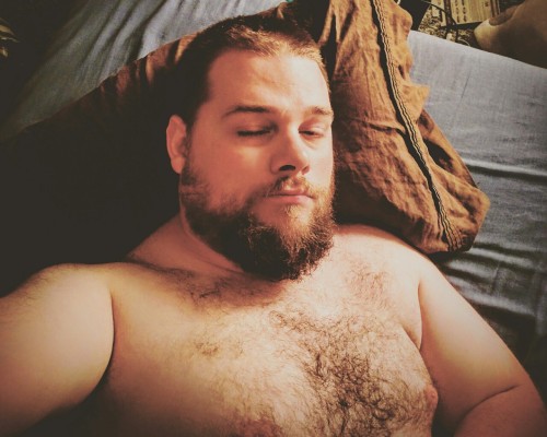 originalhoosiercub:  Was super sleepy last night but first let me take a selfie.. I look like a muscle cub in this pic lol 