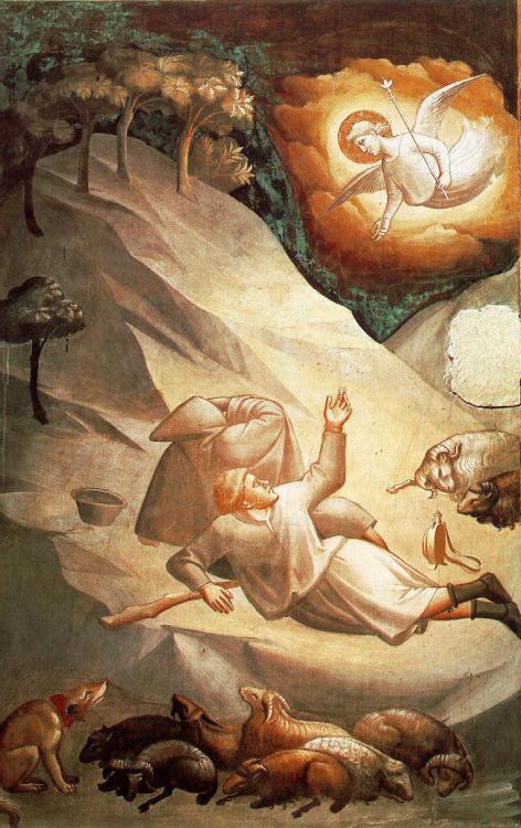 Taddeo Gaddi, Annunciation to the Shepherds, Baroncelli Chapel, S.Croce, Florence, c.1328.First ever