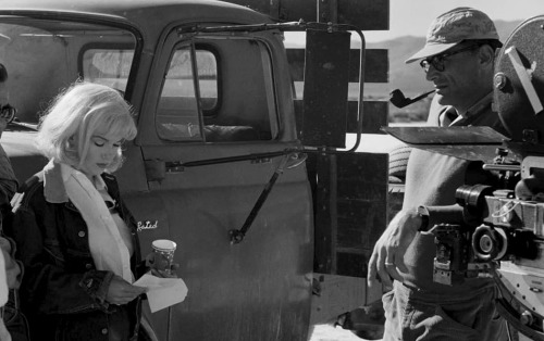 Marilyn Monroe and Arthur Miller on the set of The Misfits, 1960.