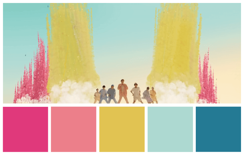 BTS Color Palettes — Dynamite MV | Group