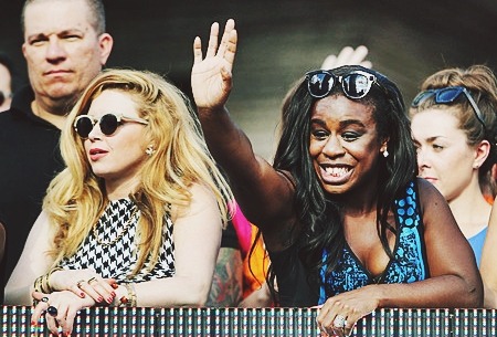 Natasha Lyonne, Uzo Aduba, and Samira Wiley at the São Paulo Gay Pride Parade, June 7, 2015.