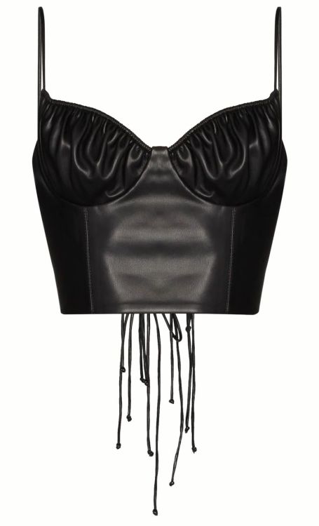 Aleksandre Akhalkatsishvili | Faux leather bustier top | Fall Winter 2020-21