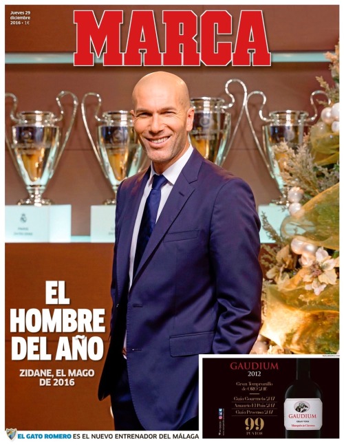 Marca names Zidane as the “Man of the Year” for 2016.