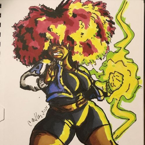 Power Up Punch  #chriscrazyhouse #sketchbook #drawing #blackfemalewarrior #fighter #streetfighter #a