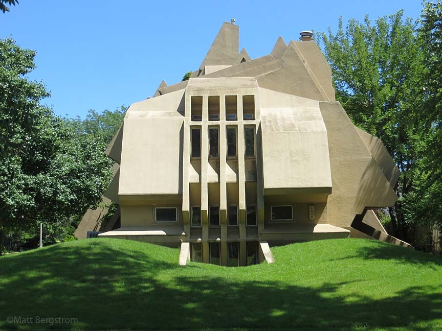 wurlington:  One of the strangest houses in the Chicago area, this unusual bunker-like
