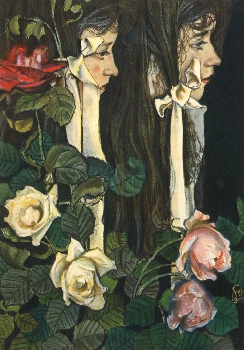 thepolishstufflove:“Double portrait of Eliza Pareńska” (1905) by Stanisław Wyspiański (P