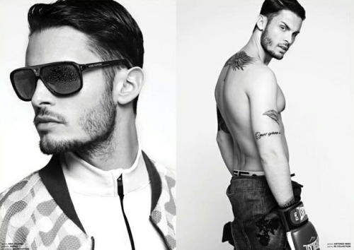 #FashionEditorial #MaleModel #BaptisteGiabiconi in looks from #Lacoste #DirkBikkembergs an