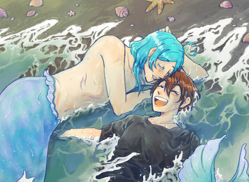 in the waves - mermaid au