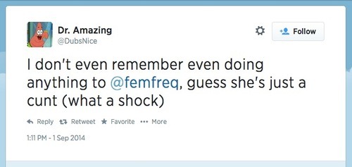 femfreq:  Yes please, explain to me again how this has nothing to do with sexism. [TRIGGER WARNING for extreme misogyny, gendered slurs, sexual harassment, sexual violence, victim blaming, graphic rape and death threats]      I’m a gamer. And a