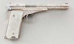 peashooter85:  A silver plated and engraved Spanish Campo Giro Model 1913-16 semi automatic pistol. Sold at Auction: ŭ,250 
