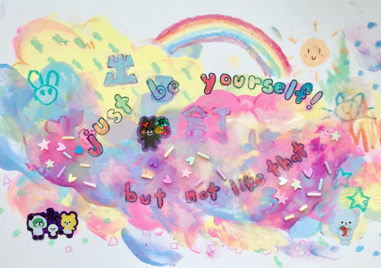 gummygunk: societal subtext, 2018 mixed media on paper  