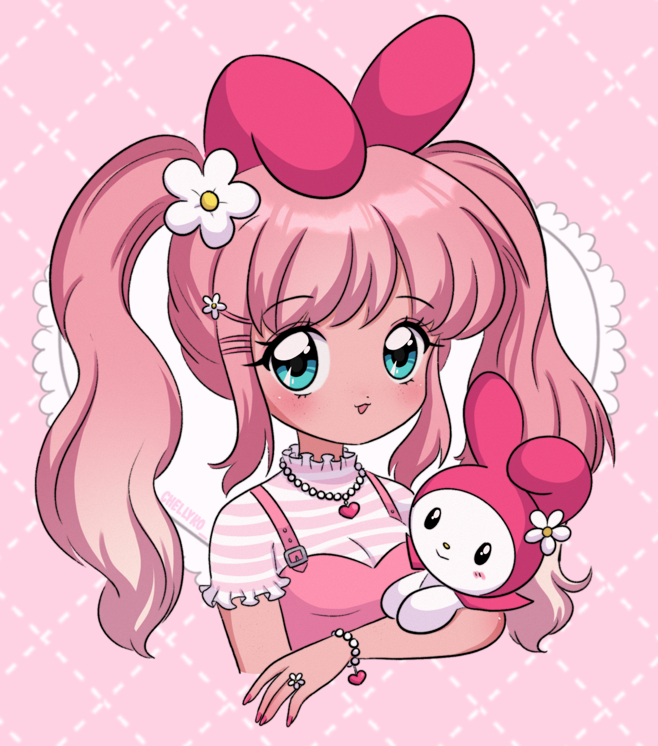 My Melody as a girl    mymelody anime animeart sanrio hellokitty  ibispaint commission originalcharacter originalart  Instagram