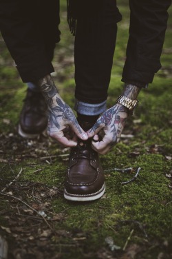 livetienresvaska:   My gal snapped me sort my shoes out on the west coast woodland walk today.  Check my Instagram for more photos.  @joakimhoyna 