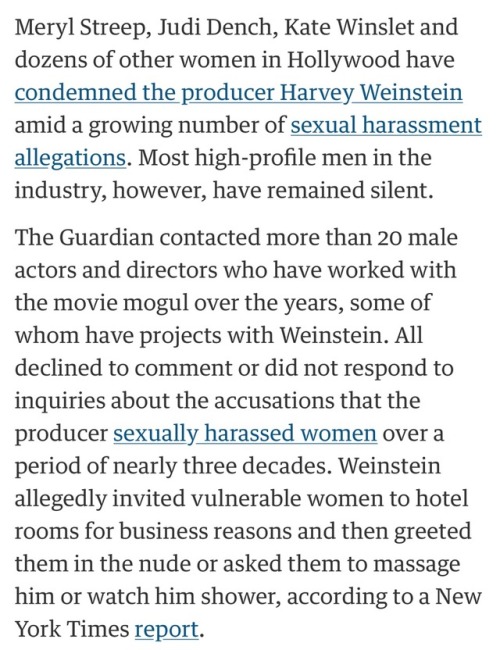 “To some, the glaring silence from the men of Hollywood reflects a broader culture of misogyny in th