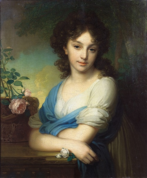 Portrait of Elena Alexandrovna Naryshkina.1799. Oil on Canvas. Art by Vladimir Borovikovsky.