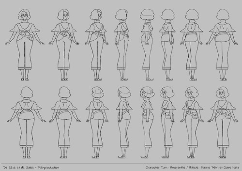 Turn arounds of our two main characters, Edwin and Amaranthe !I animated them, asked @marine-petri f