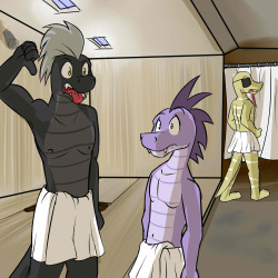 Razor and Harpoon unluckily catch Cobble as they head to the communal showers.  Looks like they&rsquo;re not a fan of looking at old man body.